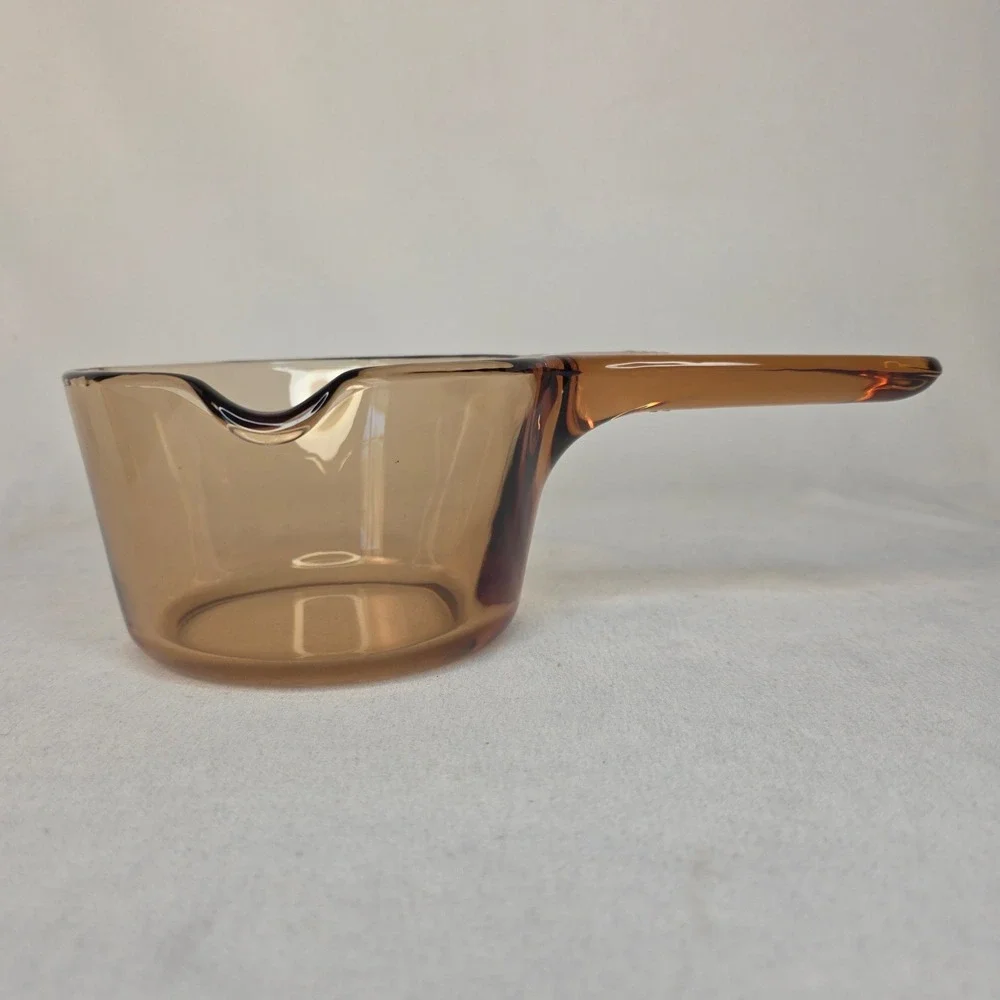 VTG Corning Visions Amber Glass 0.7L Saucepan Pour Spout Made in France
